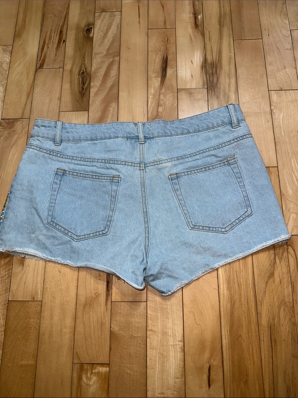Marvel Light Blue Denim Shorts with Multicolor Comic-Print Panels - Picture 2 of 7